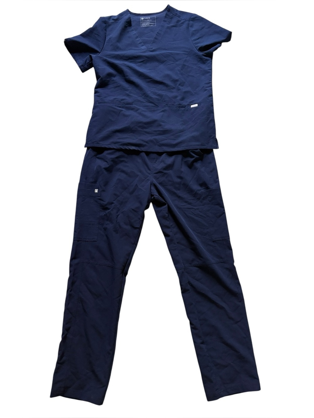 FIGS Blue Scrub Set Casma Top L FW1100 Axim Cargo Pants XL T2001 Nurse Navy NICE